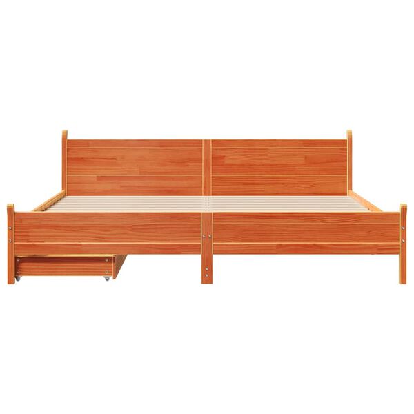 vidaXL Okvir kreveta bez madraca vo&scaron;tano smeđi 200x200 cm od borovine