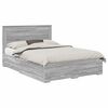 vidaXL Krevetna konstrukcija s ladicama Siva Sonoma 140 x 190 cm