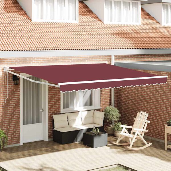 vidaXL Tenda na automatsko uvlačenje bordo 400 x 300 cm