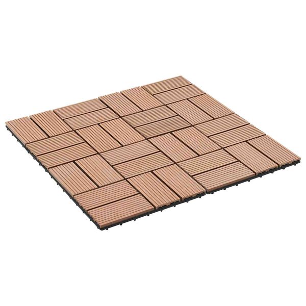 vidaXL Pločice za decking 11 pcs Smeđa 30 x 30 cm Drvoplastična smjesa