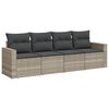 vidaXL 4-dijelni set vrtnih sofa s jastucima svijetlosivi poliratan