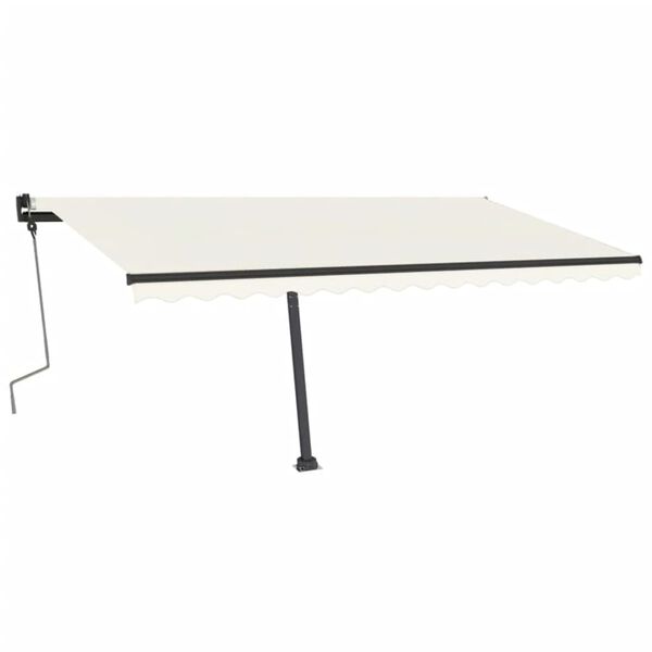 vidaXL Samostojeća tenda na ručno uvlačenje 400 x 350 cm krem