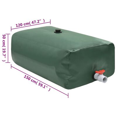 vidaXL Spremnik za vodu sa slavinom sklopivi 1000 L PVC