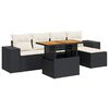 vidaXL 6-dijelni set vrtnih sofa s jastucima crni od poliratana