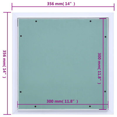 vidaXL Pristupna ploča s aluminijskim okvirom i knaufom 300 x 300 mm