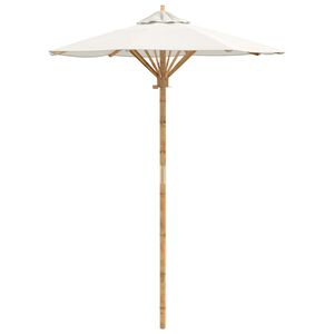 vidaXL Vrtni suncobran &Oslash; 150 x 210 cm Bambus Kružni Krem bijela