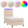 vidaXL Krevet box spring madrac LED cappuccino 100x200cm umjetna koža