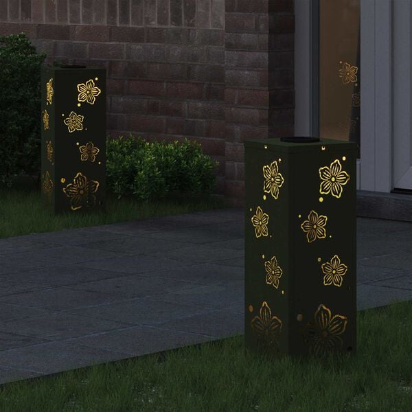 vidaXL Solarna LED svjetlost za stazu 2 pcs Maslinasto zelena