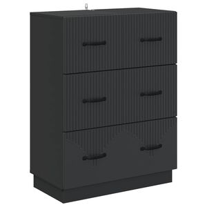vidaXL Ormar s ladicama Crna 66 x 34,5 x 87 cm Konstruirano drvo
