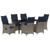 vidaXL Set stola i stolica s jastukom 7 pcs Siva PE ratan