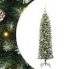 vidaXL Umjetno vitko božićno drvce Zelena i bijela 150 cm
