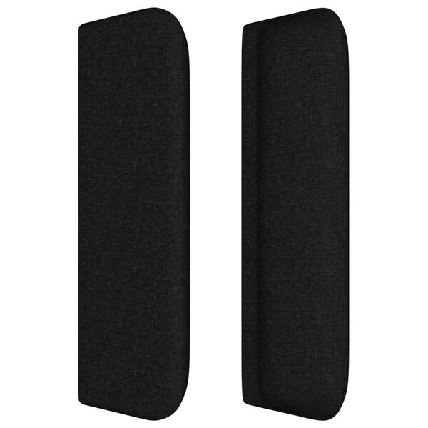 vidaXL Uzglavlje s u&scaron;ima crno 163x16x78/88 cm od tkanine