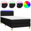 vidaXL Krevet box spring s madracem LED crni 80 x 200 cm od tkanine