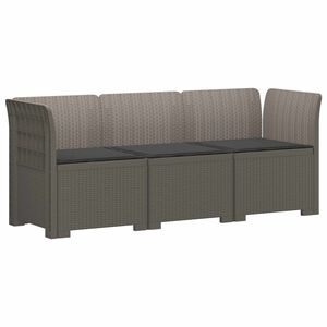 vidaXL Dvosjedni vrtni sofa s jastucima u ratan izgledu PP Svjetlosiva