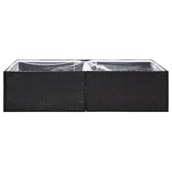 vidaXL Vrtna sadilica crna 157 x 80 x 40 cm od poliratana