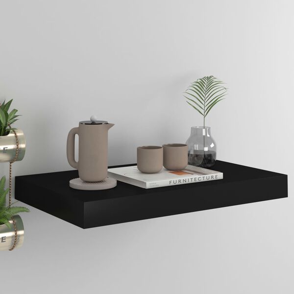 vidaXL Plutajuća zidna polica crna 40 x 23 x 3,8 cm MDF