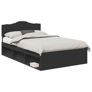 vidaXL Krevetna konstrukcija Crna 120 x 200 cm Čvrsto borovo drvo