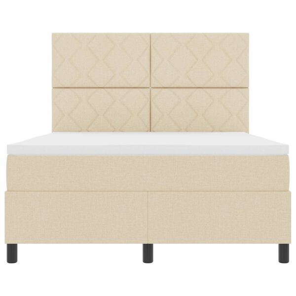 vidaXL Krevet s opruga kutije s madracem Krema 160 x 200 cm tkanina