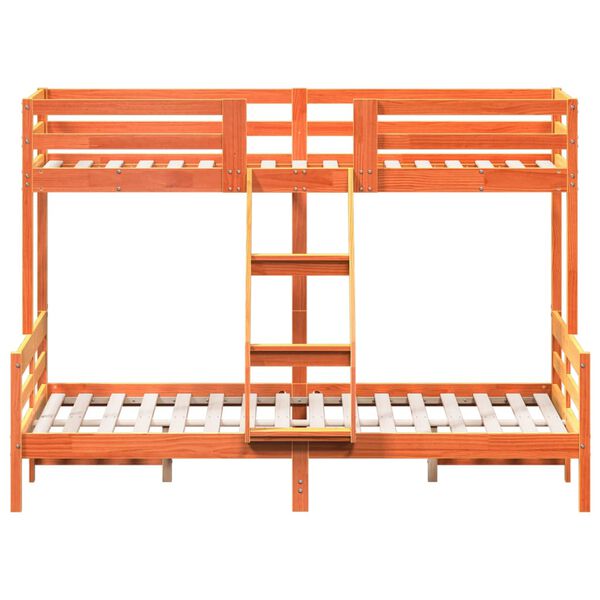 vidaXL Krevet na kat 90x200/140x200 cm masivna borovina voštano smeđi