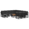 vidaXL Set vanjskih sofa 13 pcs Crna i tamno siva Poliester