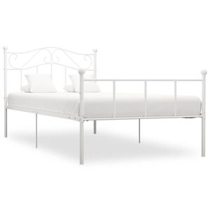 vidaXL Okvir za krevet bijeli metalni 100 x 200 cm
