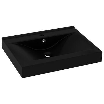 vidaXL Luksuzni umivaonik mat crni 60 x 46 cm keramički