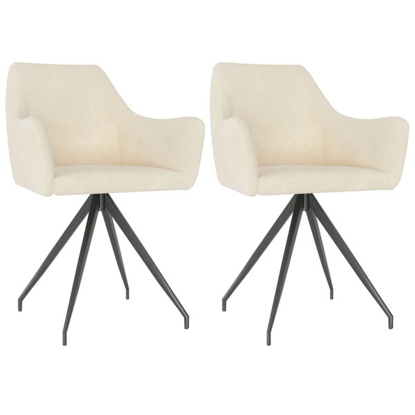 vidaXL Blagovaonske stolice 2 kom krem bar&scaron;unaste