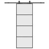 vidaXL Klizna vrata s priborom crna 76 x 205 cm od ESG stakla