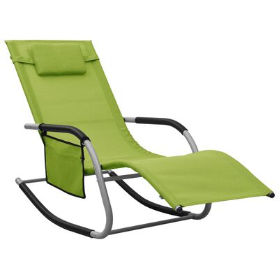 vidaXL Ležaljka za sunčanje od tekstilena zeleno-siva