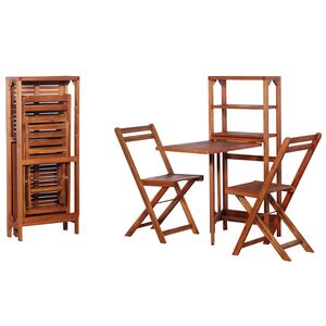 vidaXL 3-dijelni sklopivi bistro set od masivnog bagremovog drva