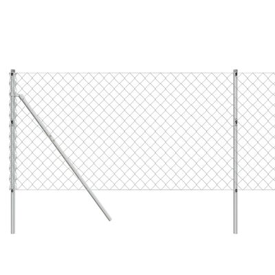 vidaXL Žičana ograda srebrna 0,8 x 10 m