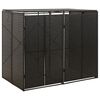 vidaXL Spremi&scaron;te za 2 kante za smeće crno 140 x 80 x 117 cm poliratan