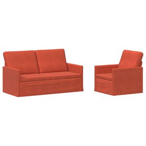 vidaXL Set sofe 2 pcs Crvena narančasta Kordura tekstil
