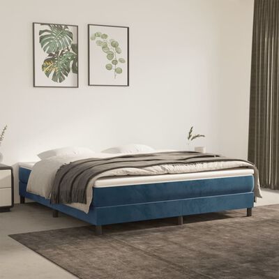 vidaXL Okvir za krevet tamnoplavi 180x200 cm baršunasti