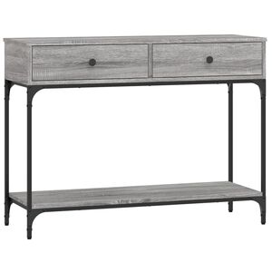 vidaXL Konzolni stol siva boja hrasta 100x34,5x75 cm konstruirano drvo