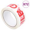 vidaXL Traka za pakiranje 72 kom s natpisom FRAGILE bijela 48mm x 66 m