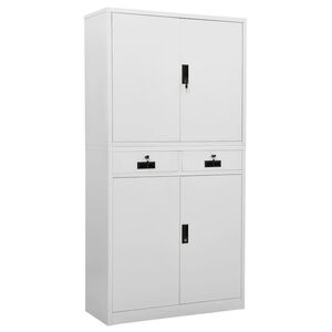 vidaXL Uredski ormarić svjetlosivi 90 x 40 x 180 cm čelični