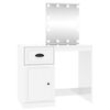 vidaXL Toaletni stolić s LED svjetlima sjajni bijeli 90x50x132,5 drvo