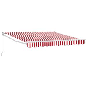 vidaXL Skrovita tenda Crvena i bijela 350 x 250 cm