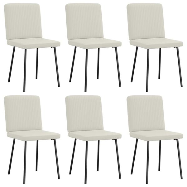 vidaXL Blagovaonske stolice 6 kom krem baršunaste