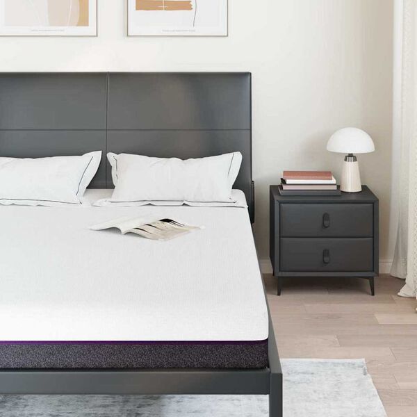 vidaXL Madrac Bijela i siva 140 x 190 cm Memorijska pjena