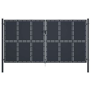vidaXL Vrtna vrata Čelik 400x200 cm Antracit