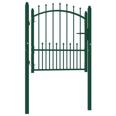 vidaXL Vrata za ogradu sa šiljcima čelična 100 x 100 cm zelena