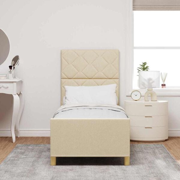 vidaXL Krevetna konstrukcija s uzglavljem Krema 80 x 200 cm tkanina