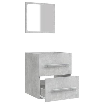 vidaXL Kupaonski ormarić s ogledalom Siva betona 41 x 38,5 x 48 cm