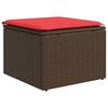 vidaXL Vrtna stolica s jastukom smeđa 55x55x37 cm poli ratan