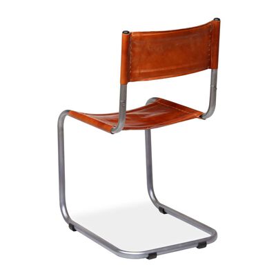 vidaXL Blagovaonske stolice od prave kože 6 kom smeđe