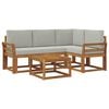 vidaXL Set vanjskih sofa 5 kom. Prirodna i svjetlosiva