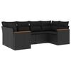 vidaXL 6-dijelni set vrtnih sofa s jastucima crni od poliratana