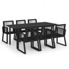 vidaXL 7-dijelni vrtni blagovaonski set od PVC ratana crni